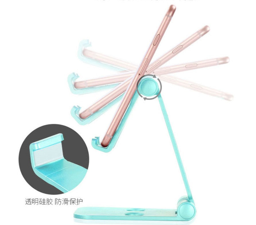 Adjustable and Durable Plastic Phone Stand – Suitable For Smart Phones & Mini Tablets (Green)