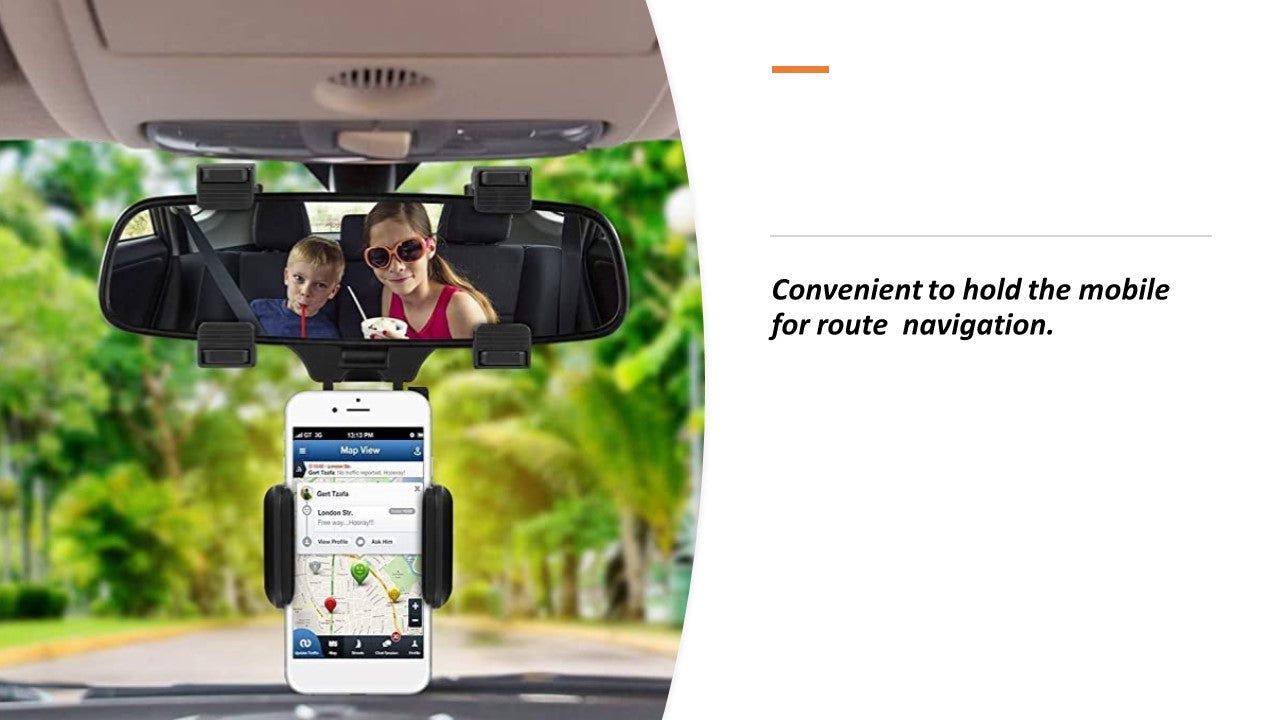 360° Rearview Mirror Phone Holder With an Adjustable Angle, Car Phone Holder
